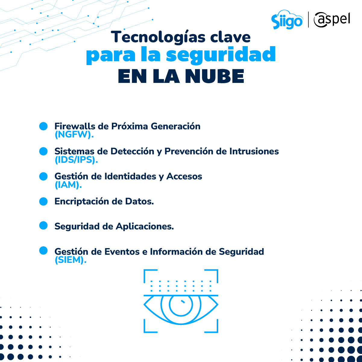 imagen con el resumen de las tecnologías para la seguridad en la Nube